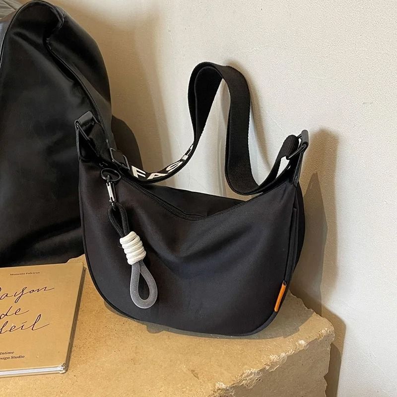 Women Dumpling Crossbody Bag With Wide Shoulder Strap And Zip Closure 8