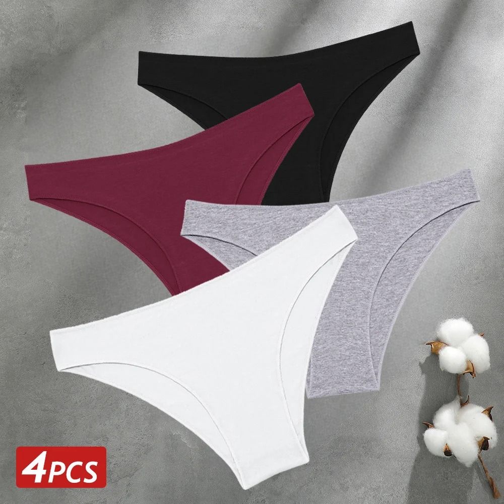 Women Seamless Cotton Panties Set Breathable Low Waist Briefs 14