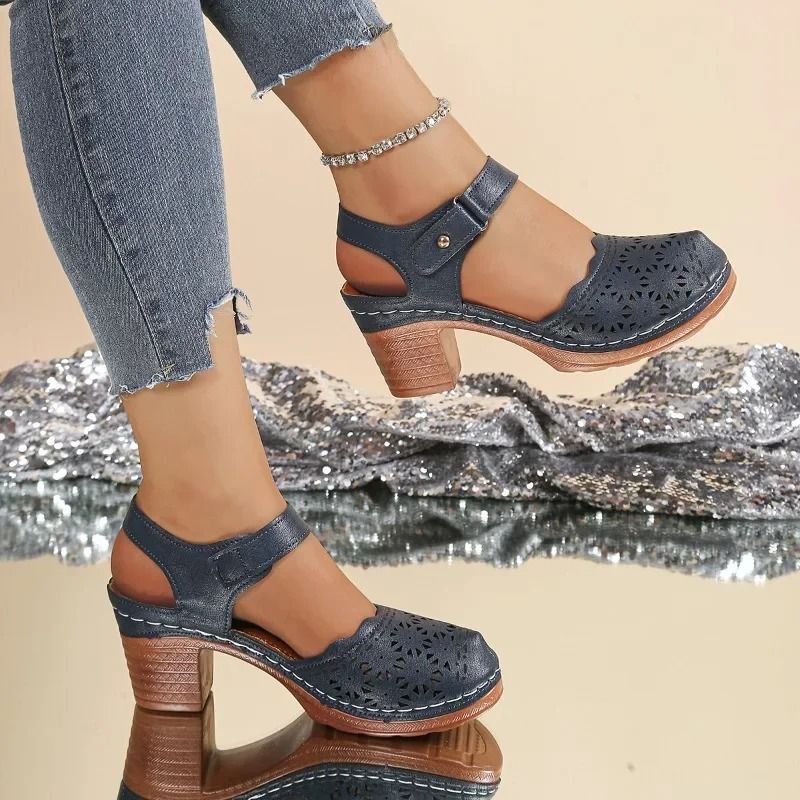Closed Toe Hollow Out Plus Size Sandals With Heel 2025 4