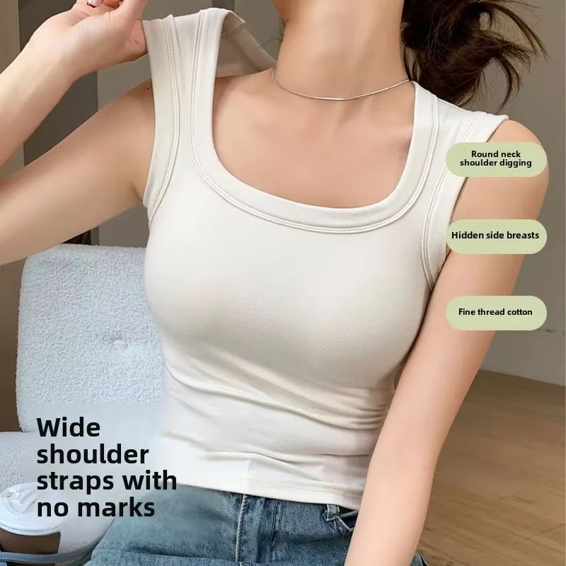Seamless BuiltIn Bra Tank Top For Women  Breathable Summer Workout Vest  Sleeveless Shirt 2