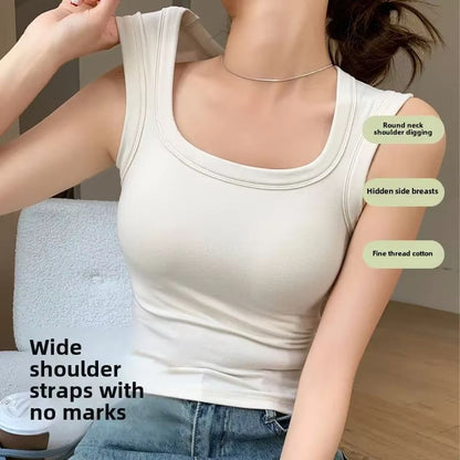 Seamless BuiltIn Bra Tank Top For Women  Breathable Summer Workout Vest  Sleeveless Shirt 2