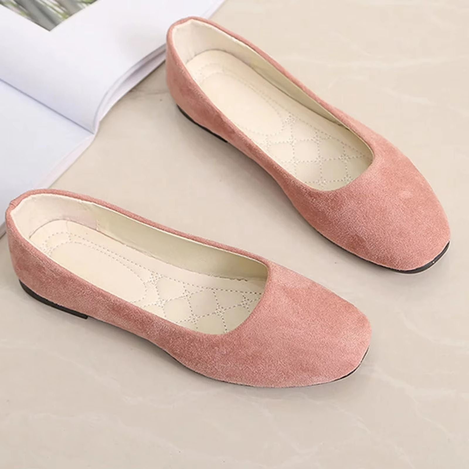 Timeless Suede SquareToe Loafers For Women  FlatHeel SpringSummer Comfort 2