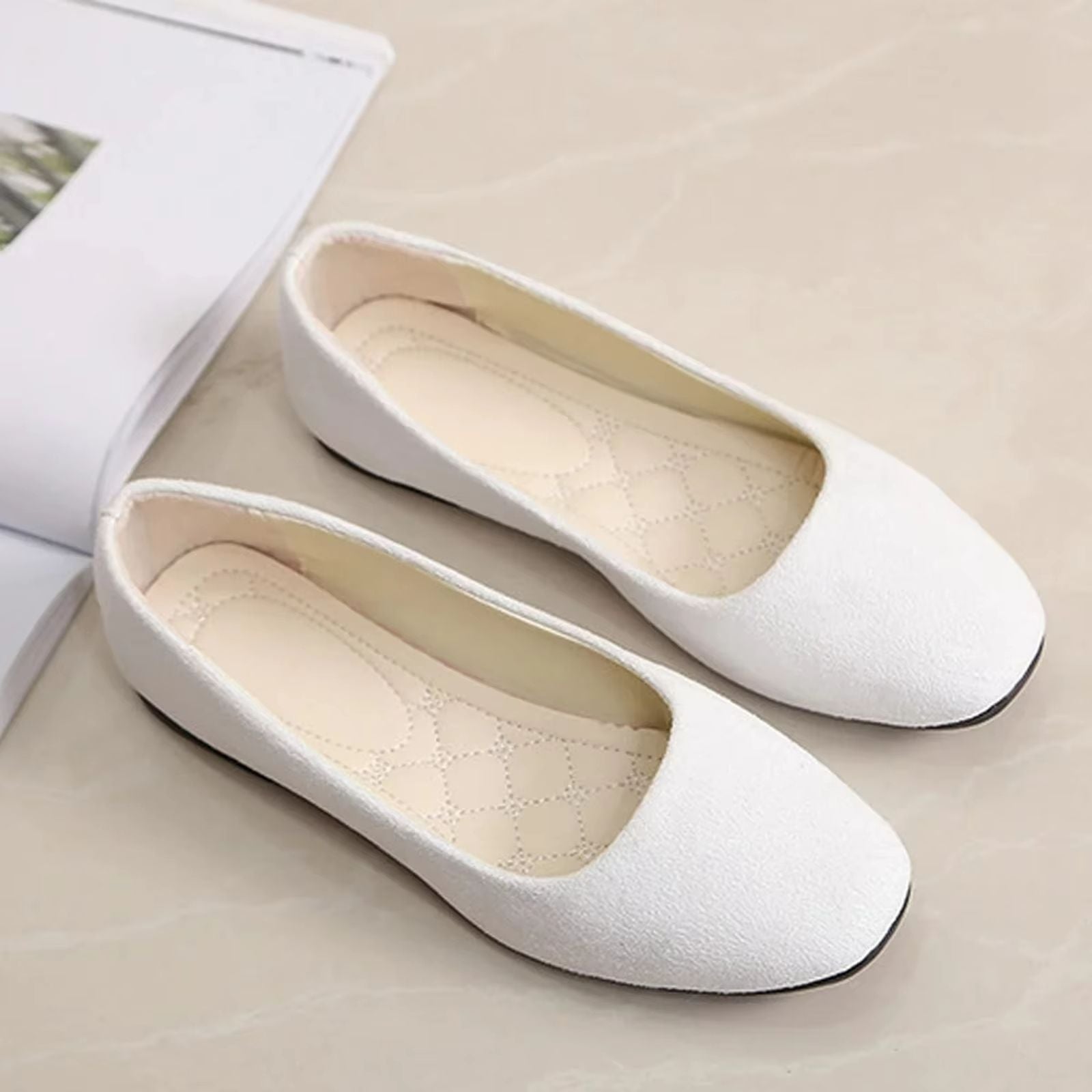 Timeless Suede SquareToe Loafers For Women  FlatHeel SpringSummer Comfort 3