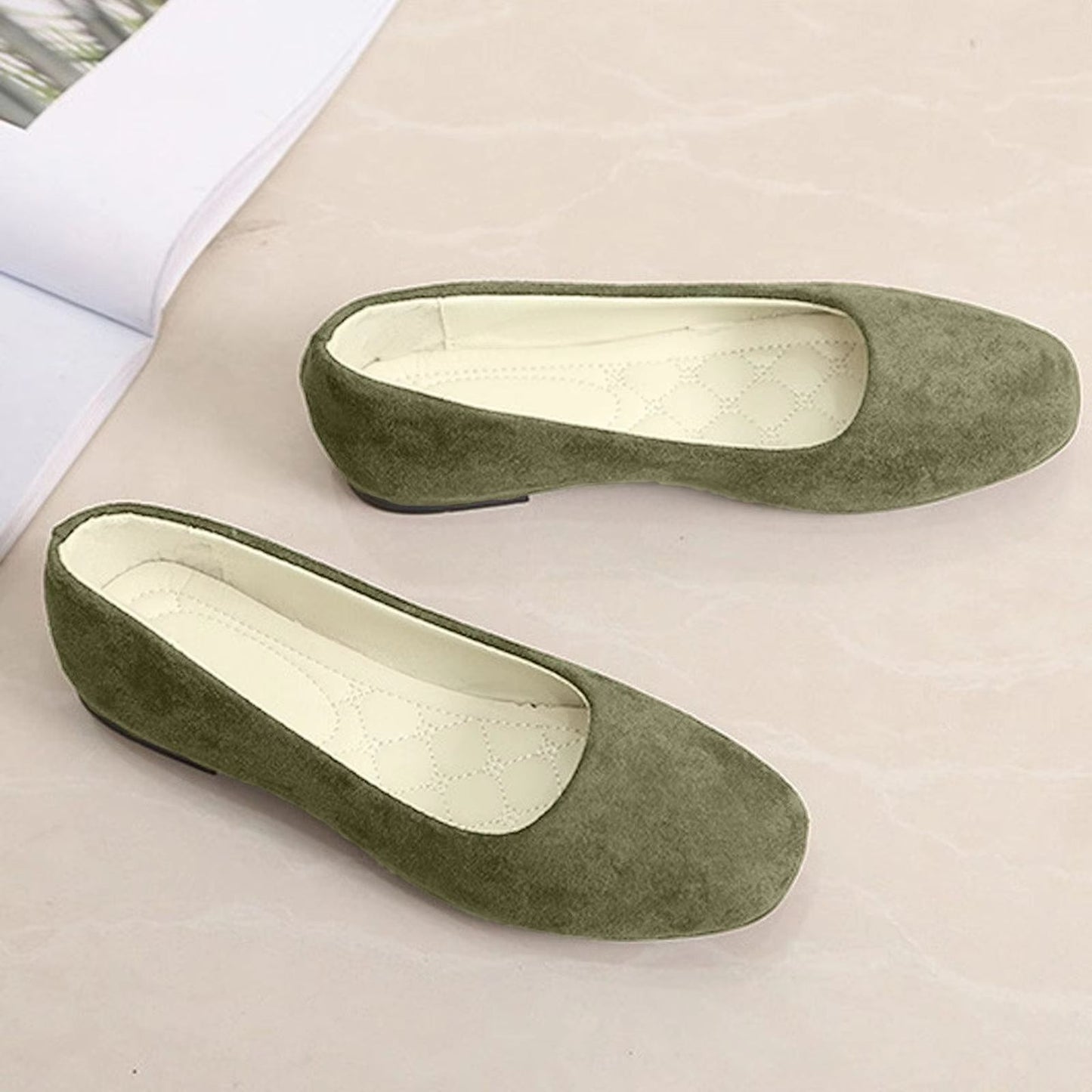 Timeless Suede SquareToe Loafers For Women  FlatHeel SpringSummer Comfort 4