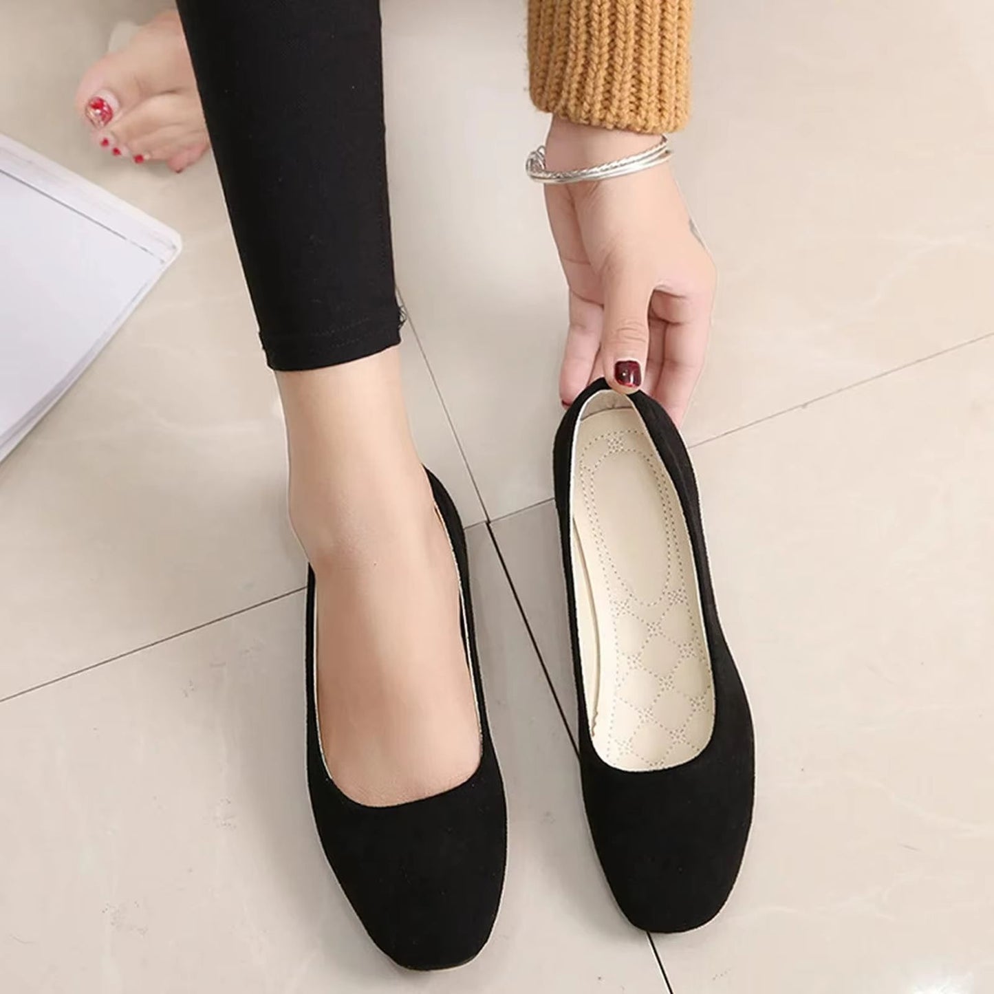 Timeless Suede SquareToe Loafers For Women  FlatHeel SpringSummer Comfort 6