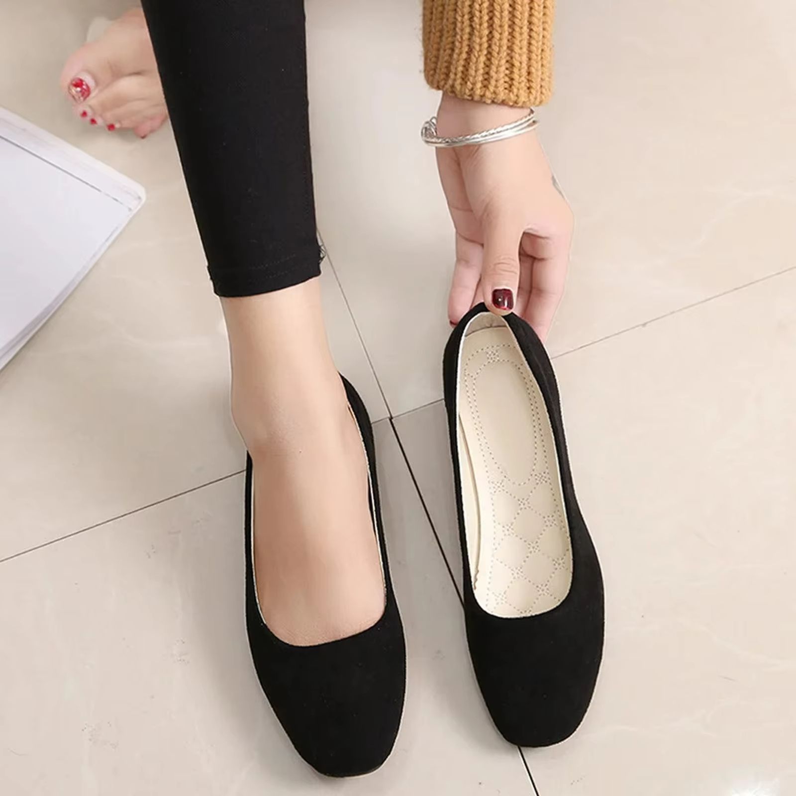 Timeless Suede SquareToe Loafers For Women  FlatHeel SpringSummer Comfort 6