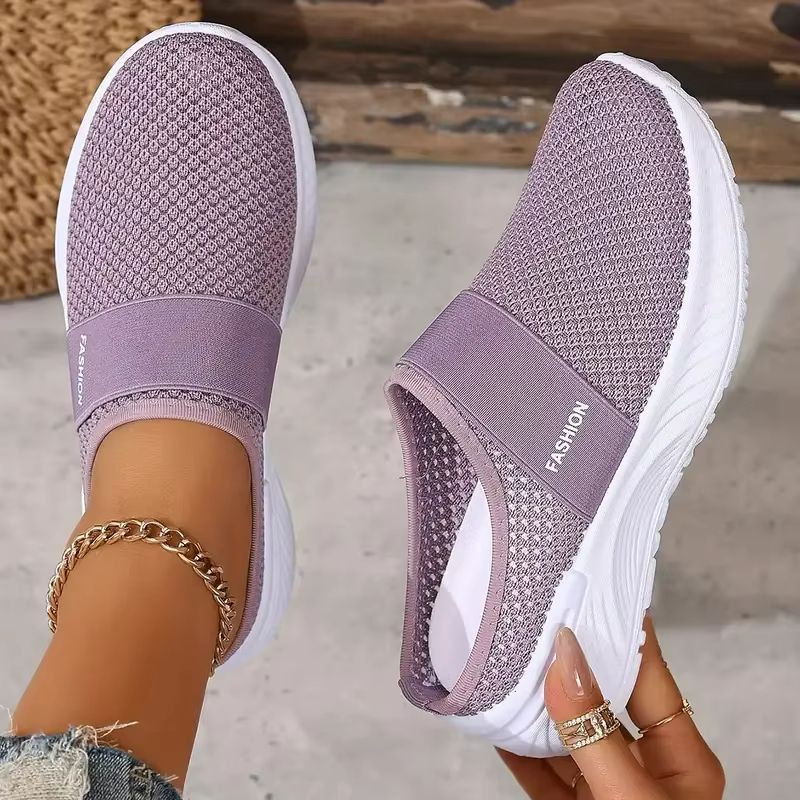 BreezeStep Womens Breathable Mesh SlipOn Flats  Comfortable Casual Walking Shoes 10