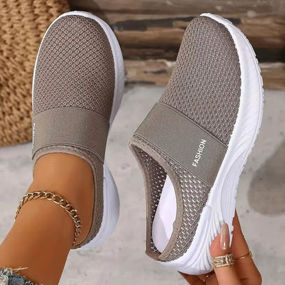 BreezeStep Womens Breathable Mesh SlipOn Flats  Comfortable Casual Walking Shoes 6
