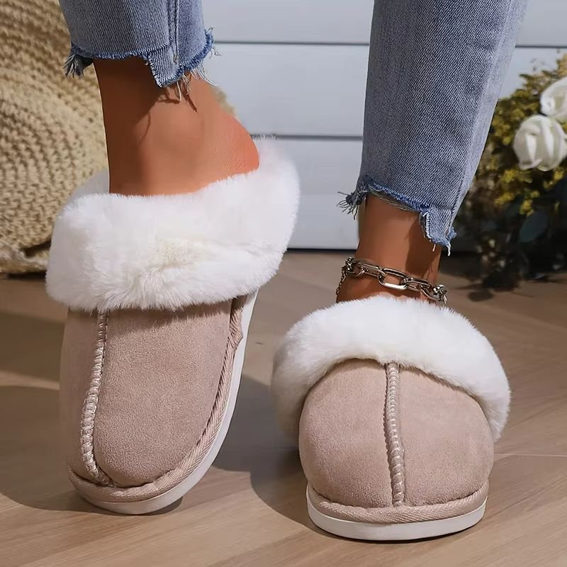 CozyStep Winter Warm Faux Suede Fluffy Slippers  Womens NonSlip Indoor Home Shoes 5
