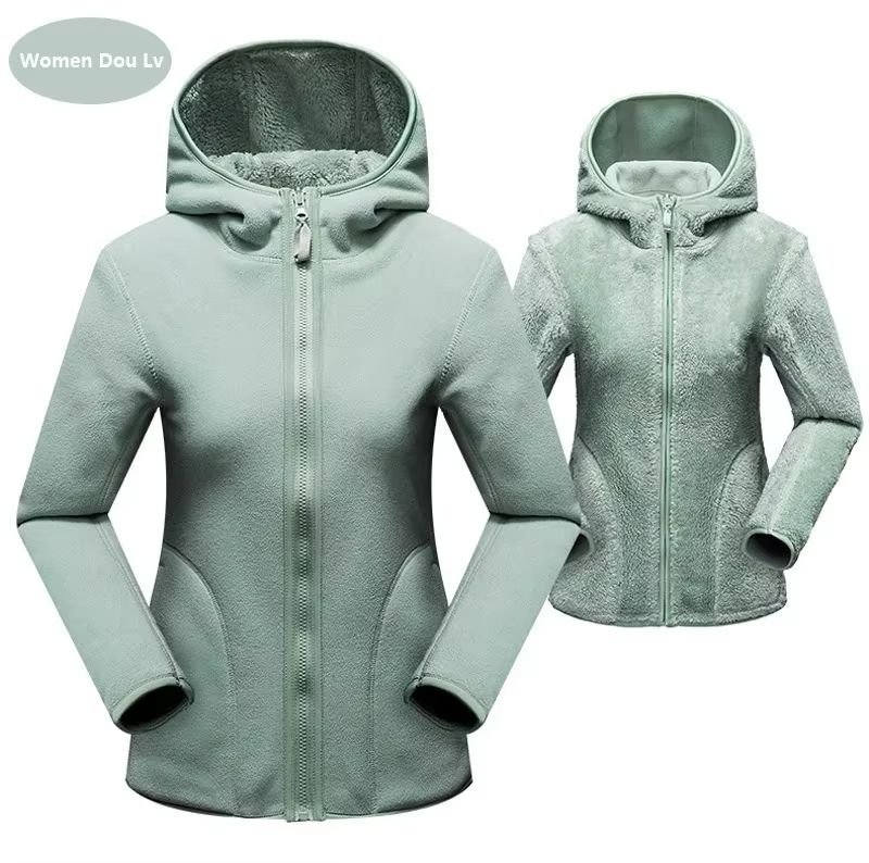 CozySwitch Unisex Reversible Hoodie  Winter Fleece Pullover  Coral Fleece Hooded Jacket 7
