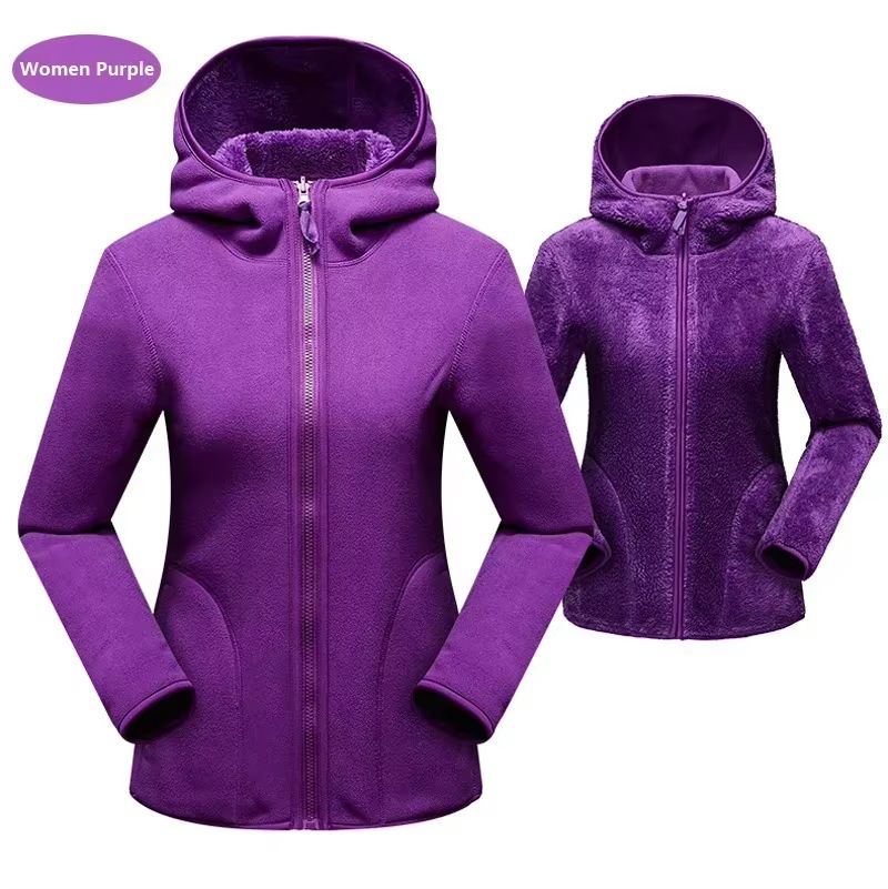 CozySwitch Unisex Reversible Hoodie  Winter Fleece Pullover  Coral Fleece Hooded Jacket 8