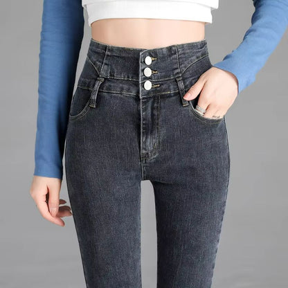 Vintage HighWaist Stretch Skinny Jeans  Womens Slim Fit Pencil Pants 1