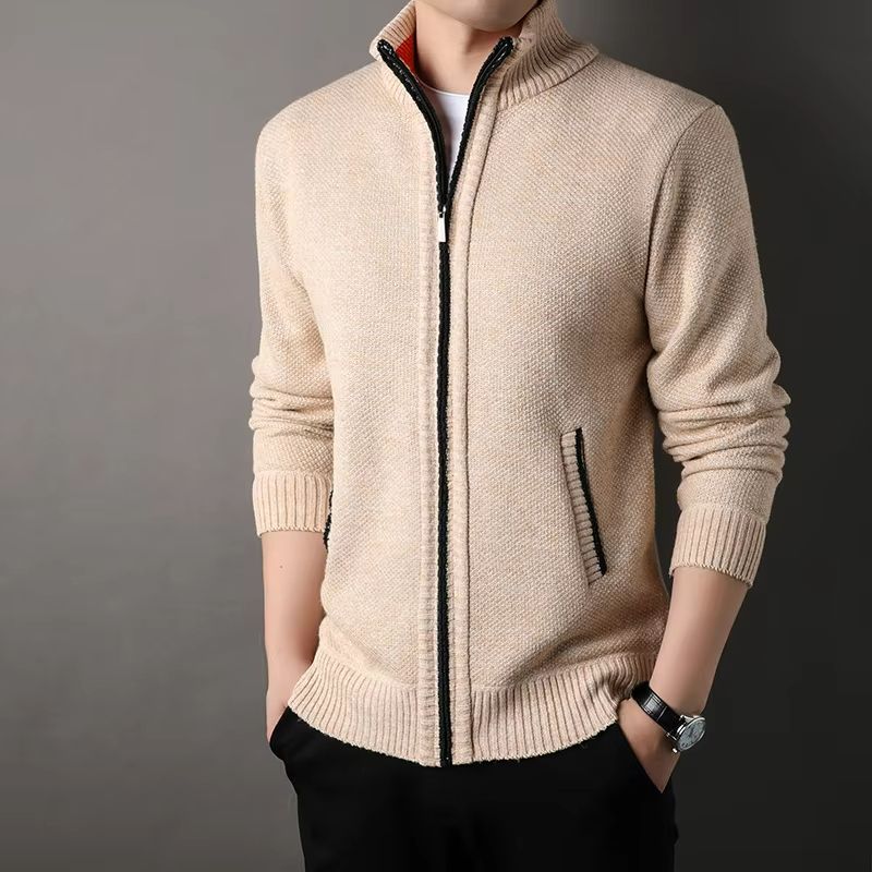 UrbanEdge Mens StandUp Collar Knit Cardigan  Slim Fit Winter Sweater Jacket 9