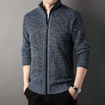 UrbanEdge Mens StandUp Collar Knit Cardigan  Slim Fit Winter Sweater Jacket 10