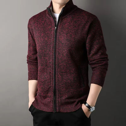 UrbanEdge Mens StandUp Collar Knit Cardigan  Slim Fit Winter Sweater Jacket 11
