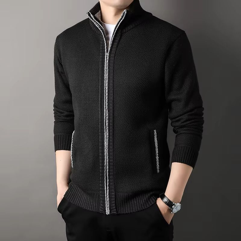 UrbanEdge Mens StandUp Collar Knit Cardigan  Slim Fit Winter Sweater Jacket 12