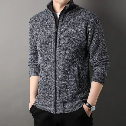 UrbanEdge Mens StandUp Collar Knit Cardigan  Slim Fit Winter Sweater Jacket 6