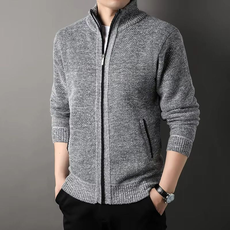 UrbanEdge Mens StandUp Collar Knit Cardigan  Slim Fit Winter Sweater Jacket 8