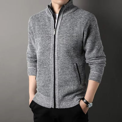 UrbanEdge Mens StandUp Collar Knit Cardigan  Slim Fit Winter Sweater Jacket 8