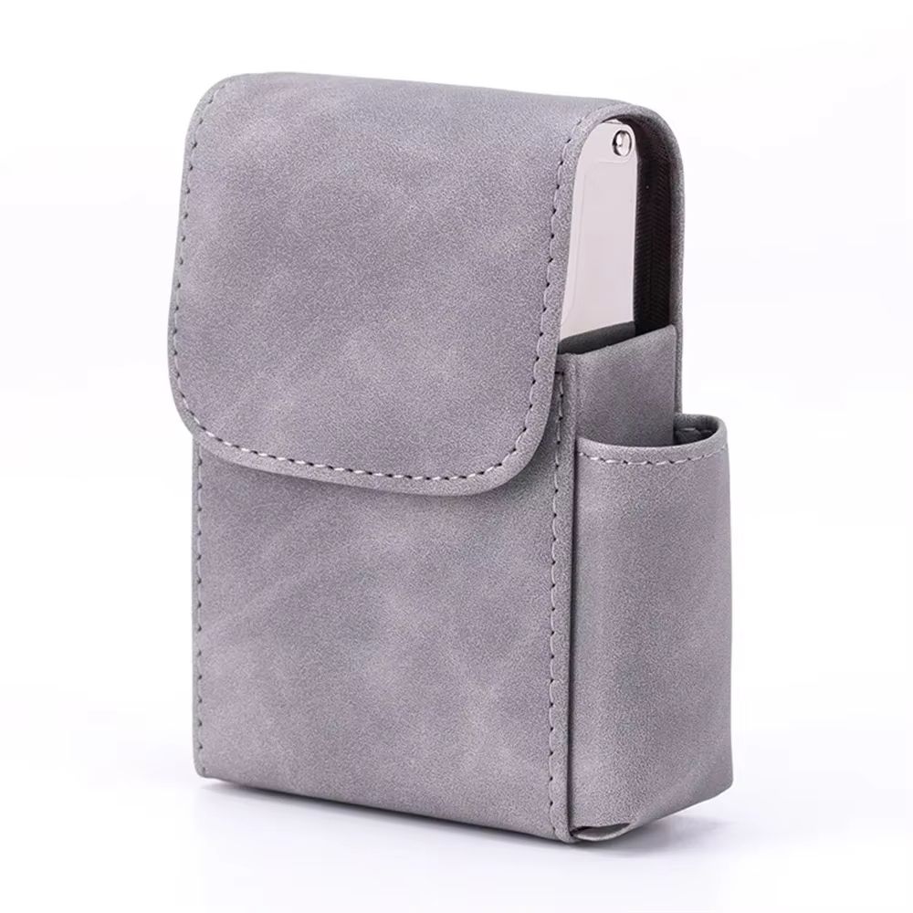 EliteFlame Leather Cigarette Case With Builtin Lighter  20pcs PU Smoking Accessory For Men 1