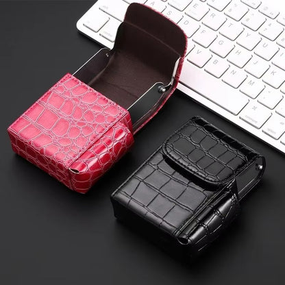 EliteFlame Leather Cigarette Case With Builtin Lighter  20pcs PU Smoking Accessory For Men 3