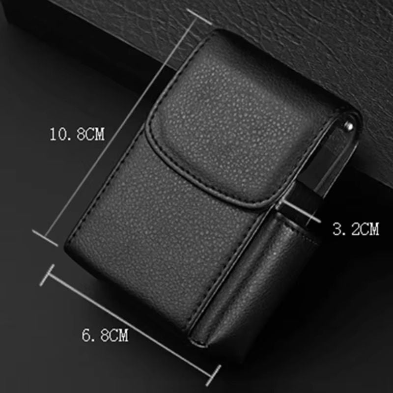 EliteFlame Leather Cigarette Case With Builtin Lighter  20pcs PU Smoking Accessory For Men 5