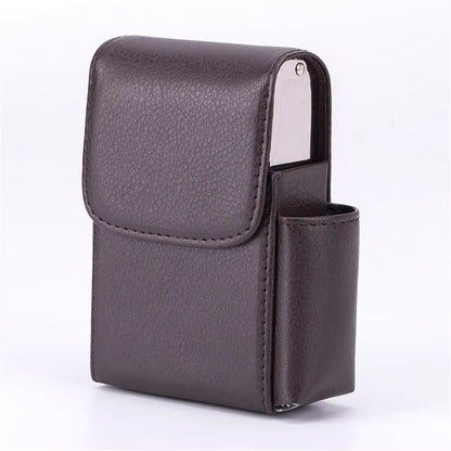 EliteFlame Leather Cigarette Case With Builtin Lighter  20pcs PU Smoking Accessory For Men 6