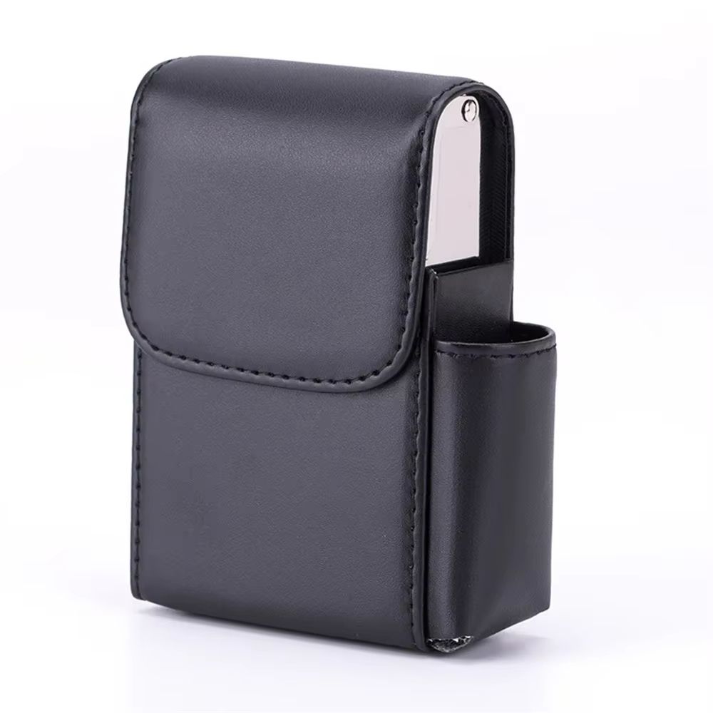 EliteFlame Leather Cigarette Case With Builtin Lighter  20pcs PU Smoking Accessory For Men 7