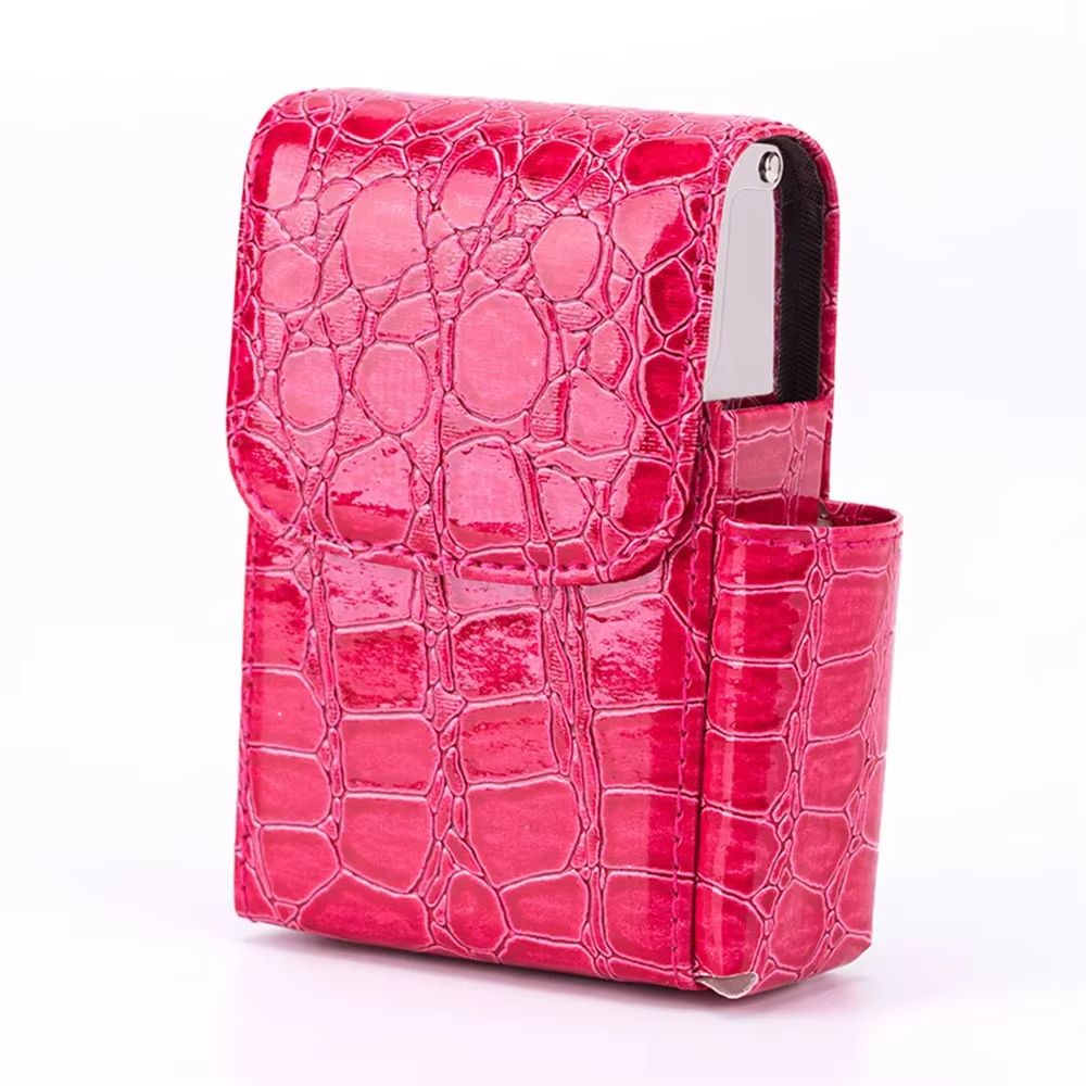 EliteFlame Leather Cigarette Case With Builtin Lighter  20pcs PU Smoking Accessory For Men 9
