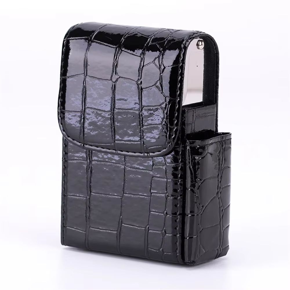 EliteFlame Leather Cigarette Case With Builtin Lighter  20pcs PU Smoking Accessory For Men 10
