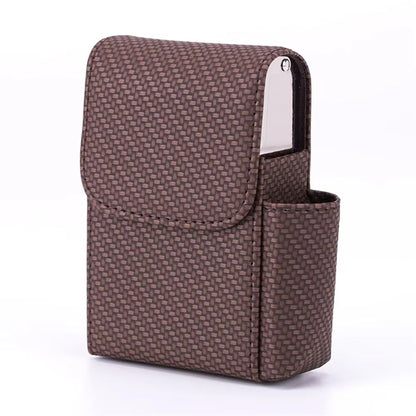 EliteFlame Leather Cigarette Case With Builtin Lighter  20pcs PU Smoking Accessory For Men 14