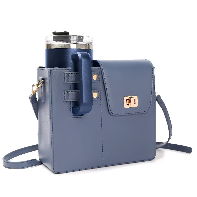 CarryEase Water Bottle Carrying Bag  Strap Style Stanley Tumbler Pouch  Coffee Cup Sleeve 11