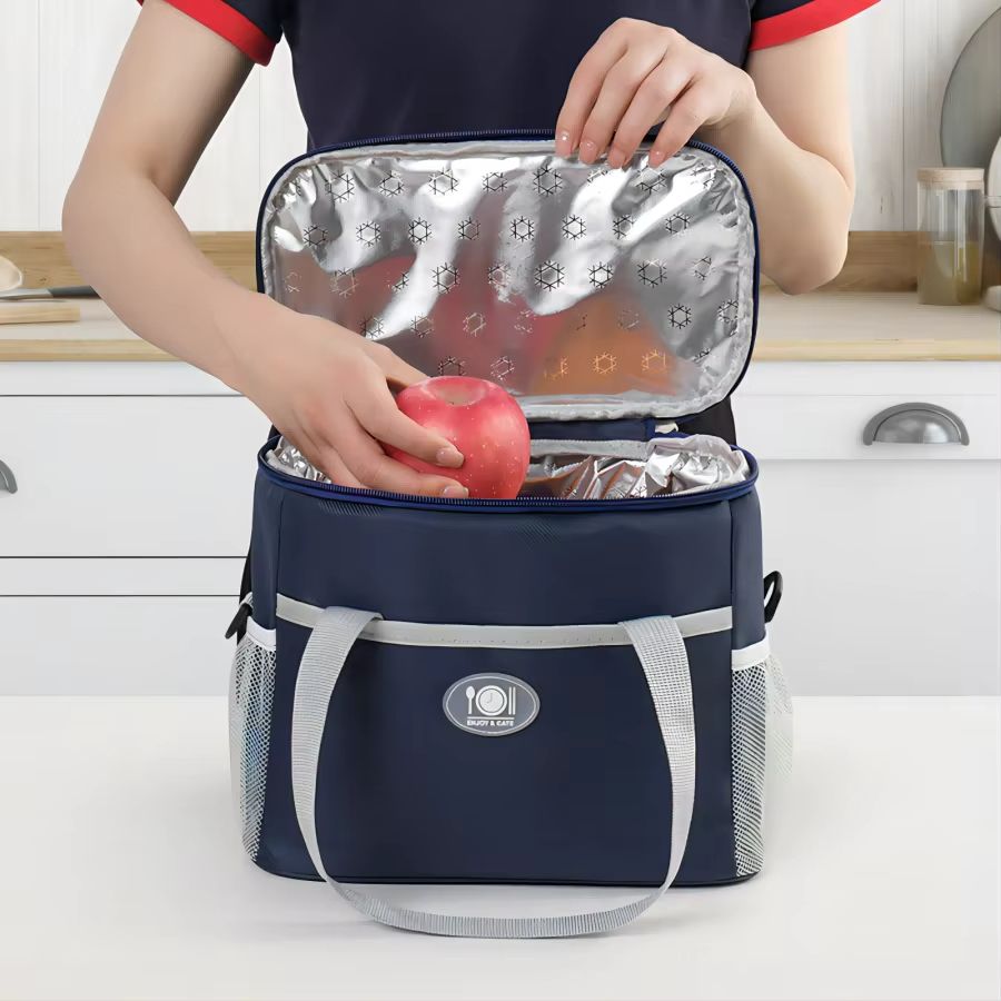 FrescoMax Large Capacity Picnic Bag  Aluminum Foil Insulated Lunch Box  Portable Cooler 4