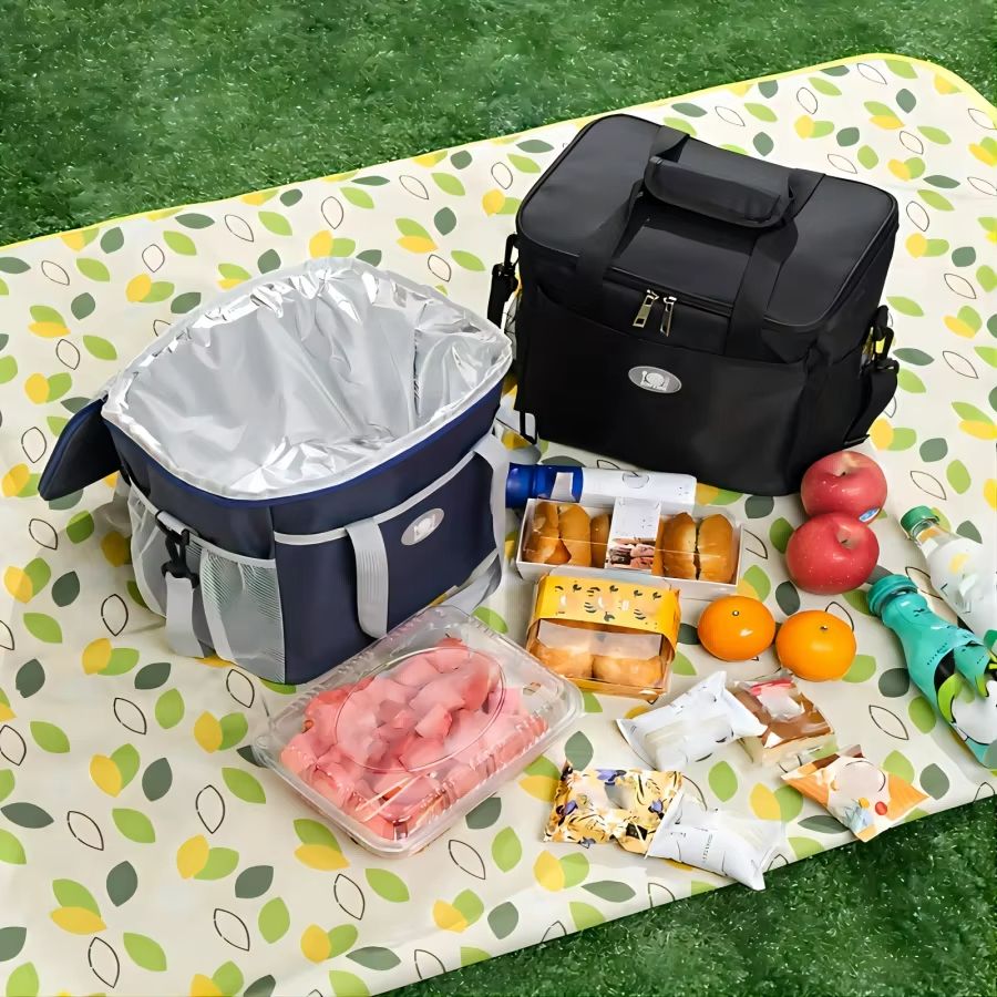 FrescoMax Large Capacity Picnic Bag  Aluminum Foil Insulated Lunch Box  Portable Cooler 5