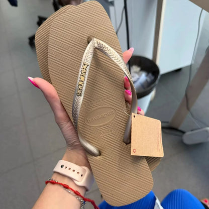Coastal Luxe Women's Square Toe Sandals – Rubber Outdoor Beach Flip Flops & Casual Slippers