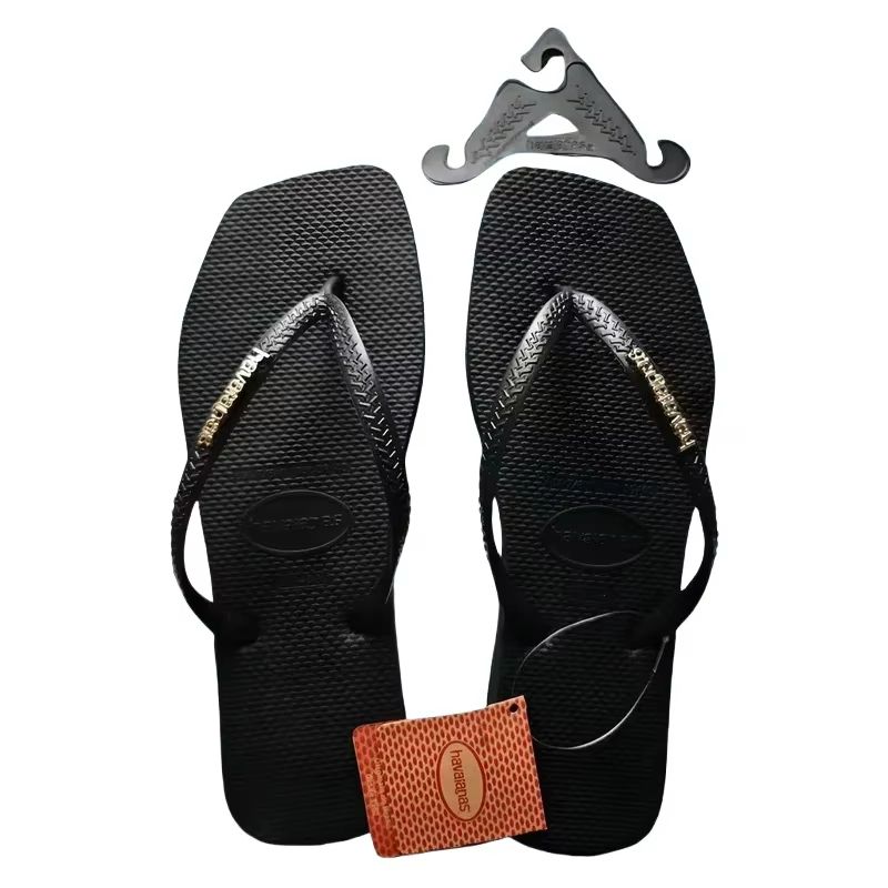 Coastal Luxe Womens Square Toe Sandals  Rubber Outdoor Beach Flip Flops  Casual Slippers 2