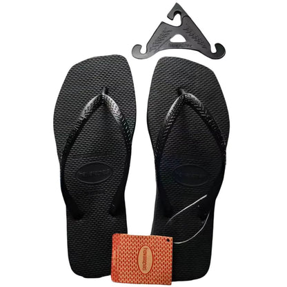 Coastal Luxe Womens Square Toe Sandals  Rubber Outdoor Beach Flip Flops  Casual Slippers 9