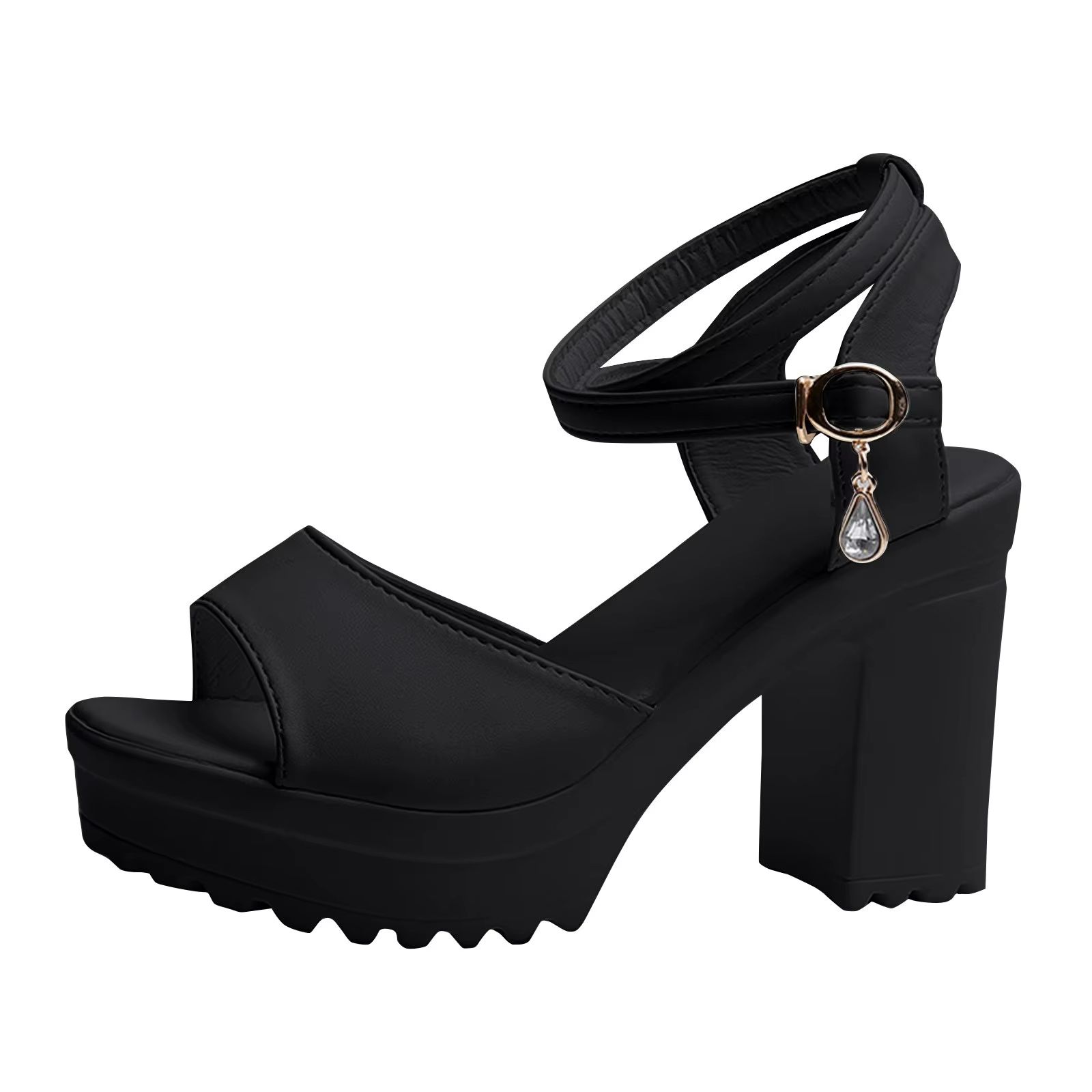 Eleve Chic Women's Platform Wedge Sandals – Peep Toe High Heels with Buckle Strap