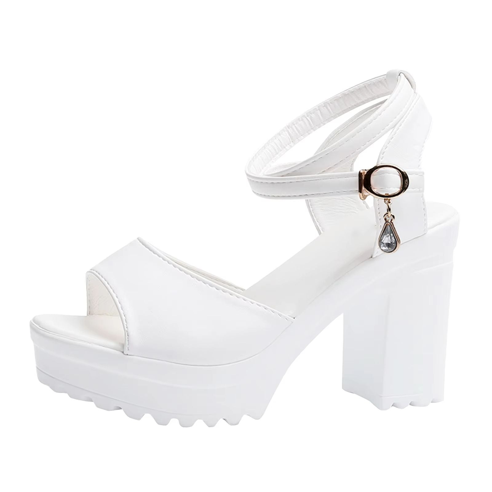 Eleve Chic Womens Platform Wedge Sandals  Peep Toe High Heels With Buckle Strap 1