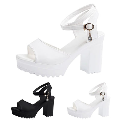Eleve Chic Womens Platform Wedge Sandals  Peep Toe High Heels With Buckle Strap 2