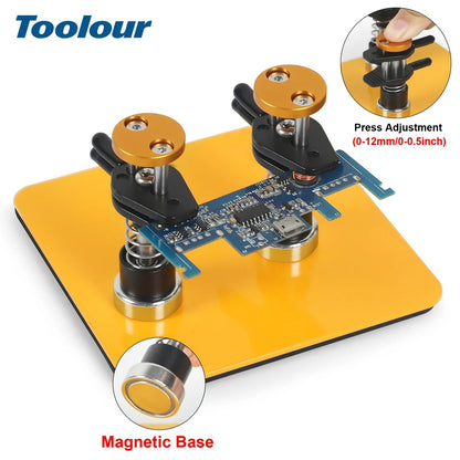 Magnetic Helping Hands Soldering Tool with Adjustable PCB Clip and Wire Holder