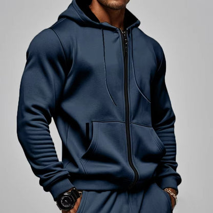Mens Thick Hooded ZipUp Sweatshirt  Warm Comfortable And Sporty For Autumn  Winter 9