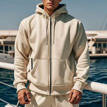 Mens Thick Hooded ZipUp Sweatshirt  Warm Comfortable And Sporty For Autumn  Winter 6