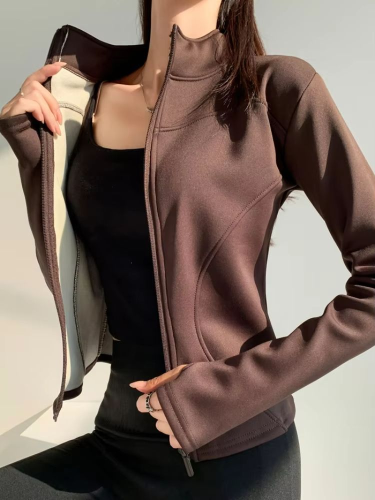 Womens Slim Fit FullZip Fleece Jacket  Warm Stylish  Versatile For Winter 7