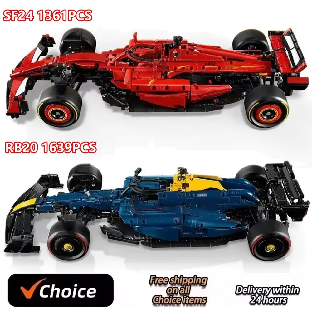 Technical RB20 SF24 F1 Race Car Building Blocks | 455–1642 pcs Performance MOC Kit