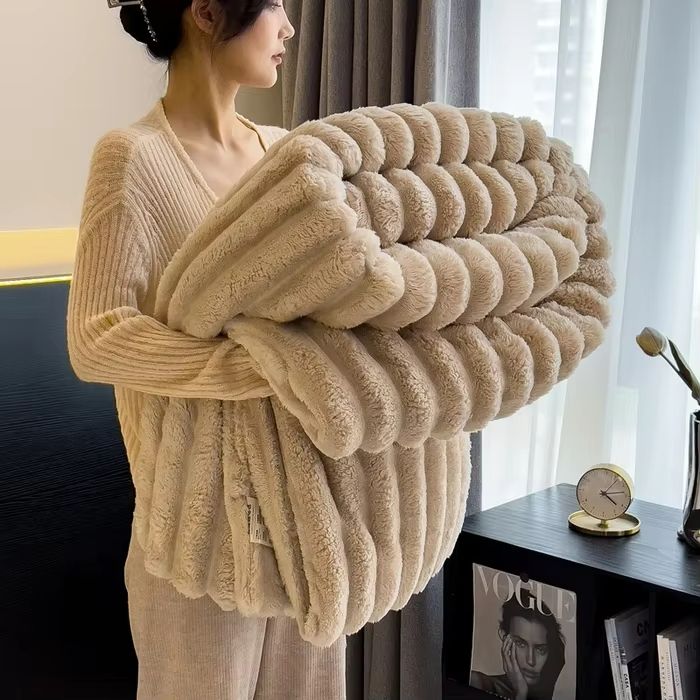 CozyStripes Thickened Multifunctional Throw Blanket 11