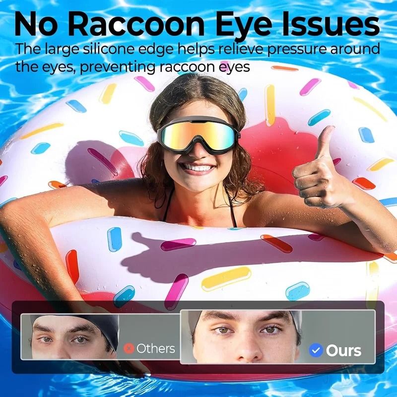 Large Frame Adult Swim Goggles With AntiFog Coated Lens And UV Protection 4