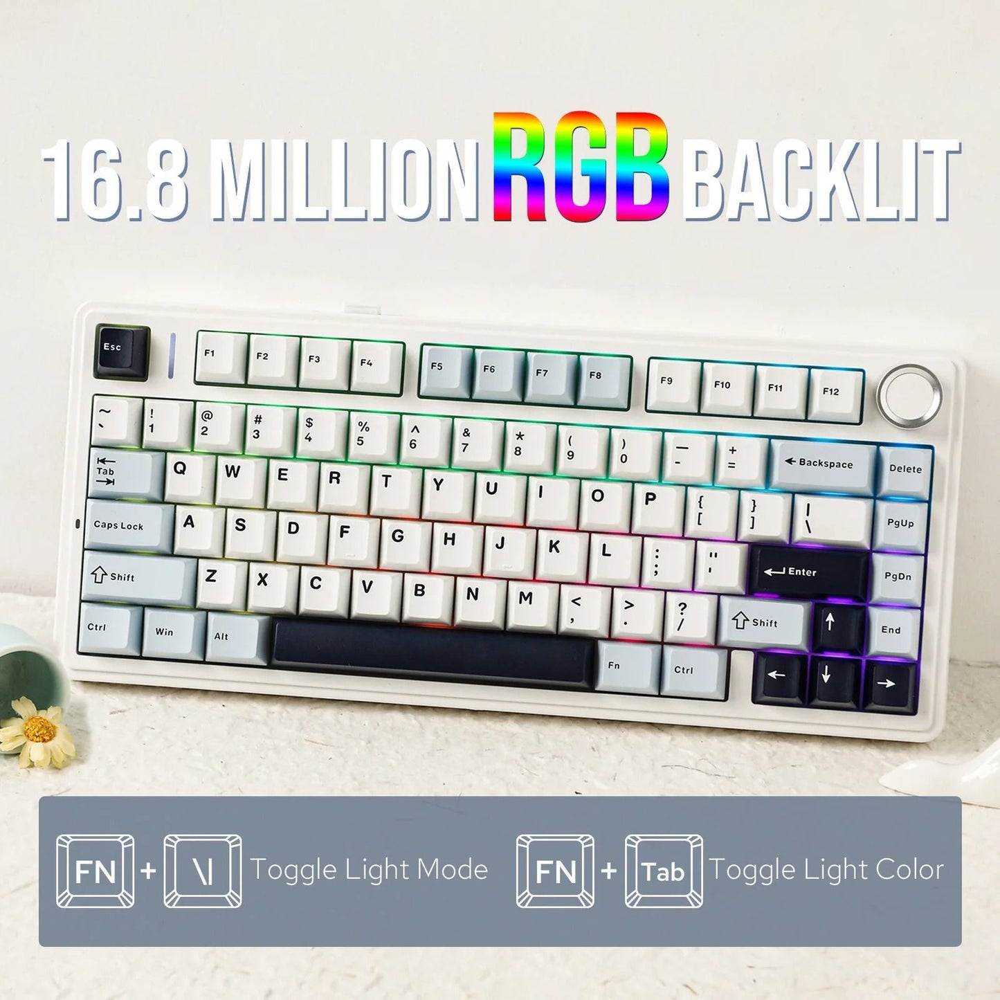 Compact Wireless RGB Keyboard With Gasket Structure And Knob Control 3