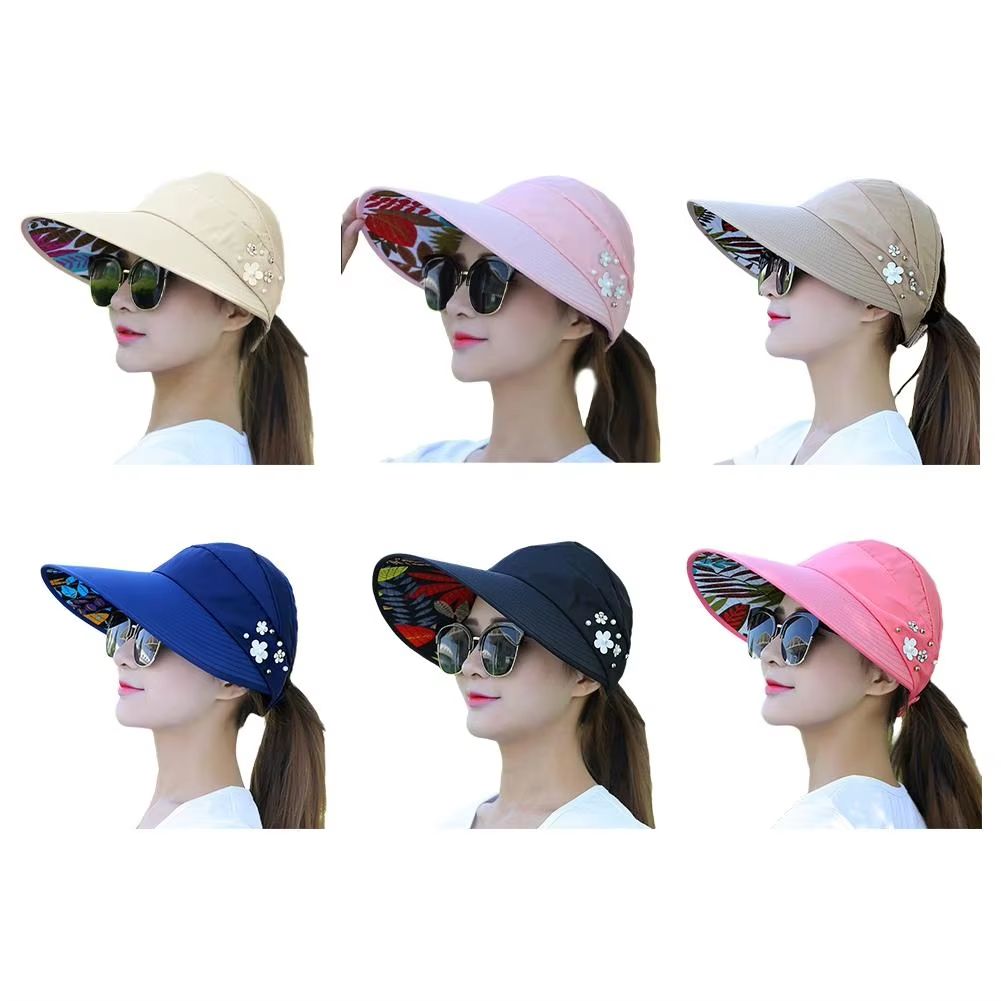 Womens Wide Brim Foldable Sun Hat  AntiUV Beach Visor Cap For Summer Vacation 3