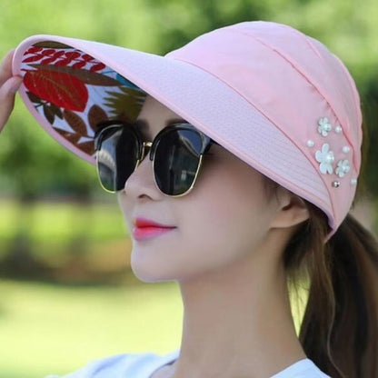 Womens Wide Brim Foldable Sun Hat  AntiUV Beach Visor Cap For Summer Vacation 4